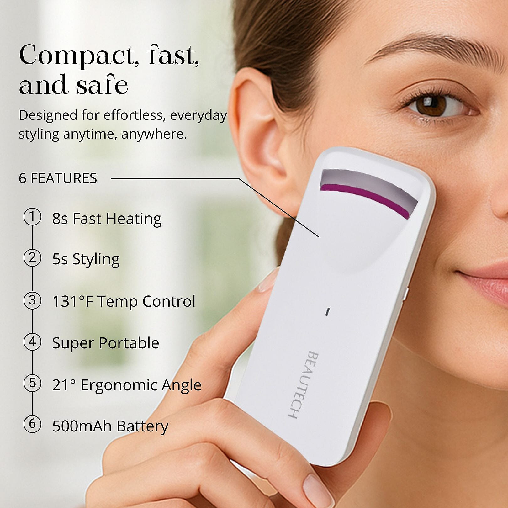 Beautech Quick Heated Eyelash Curler - White