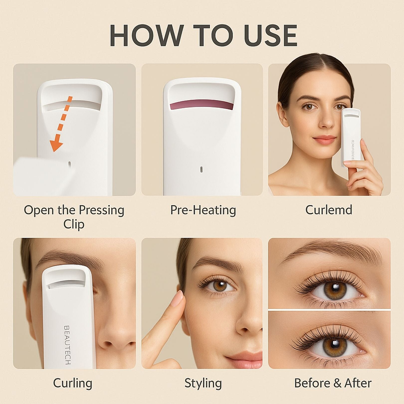 Beautech Quick Heated Eyelash Curler - White