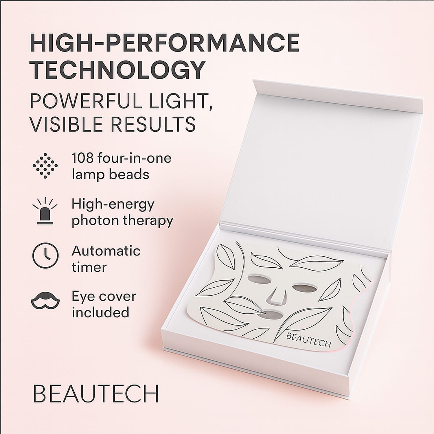 LOWEST EVER PRICE- Beautech Silicone LED Face Mask - Anti Aging Red, Antibacterial Blue, Yellow, Purple & Infrared) with Remote & Timer