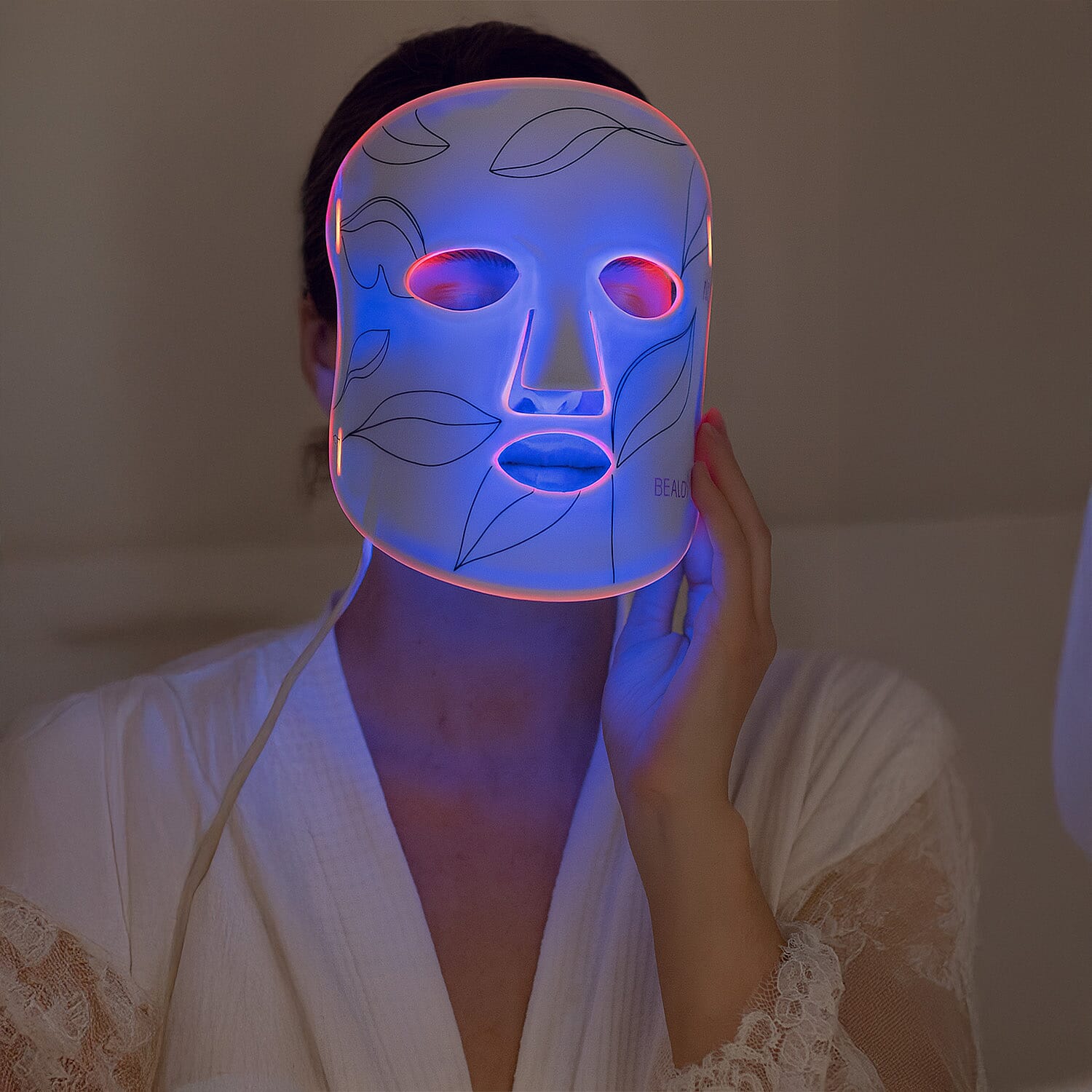 LOWEST EVER PRICE- Beautech Silicone LED Face Mask - Anti Aging Red, Antibacterial Blue, Yellow, Purple & Infrared) with Remote & Timer