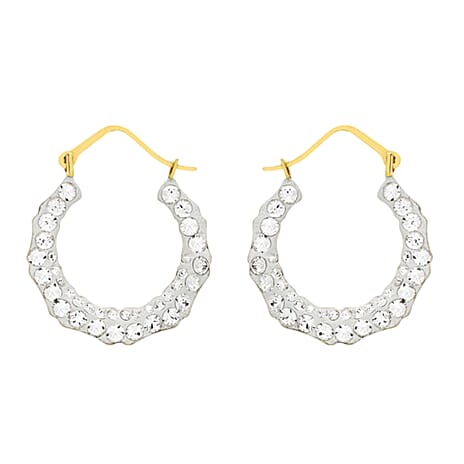 9K Yellow Gold  A   Crystal  Earring 0.74 pc,  Gold Wt. 0.5 Gms  0.740  Ct.