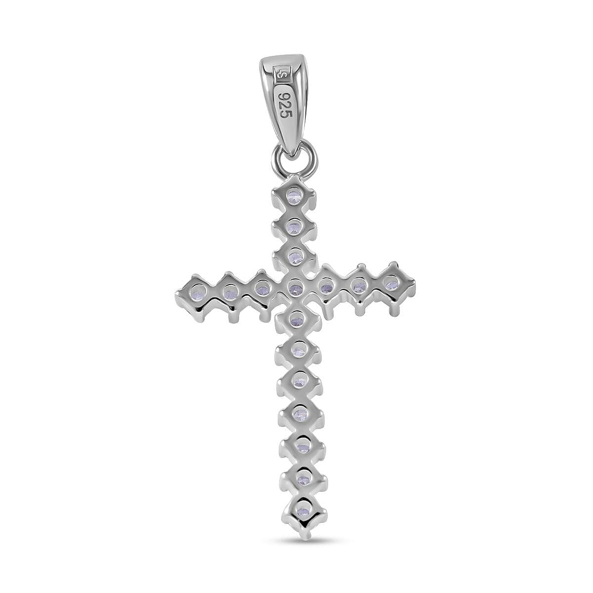 Lustro Stella - White Cubic Zirconia Pendant in rhodium Sterling Silver