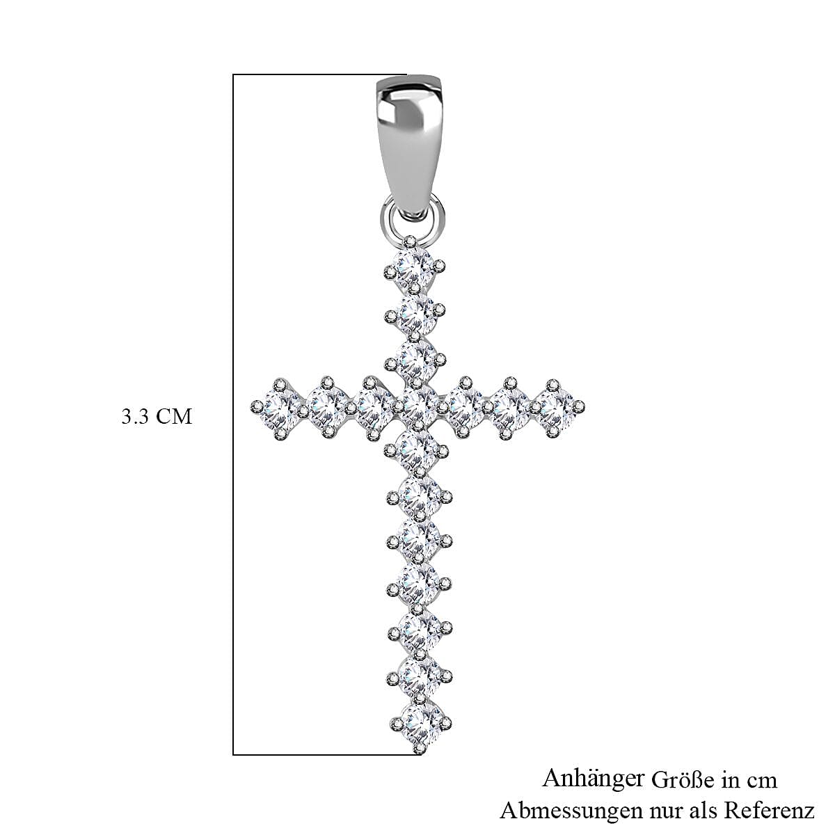 Lustro Stella - White Cubic Zirconia Pendant in rhodium Sterling Silver