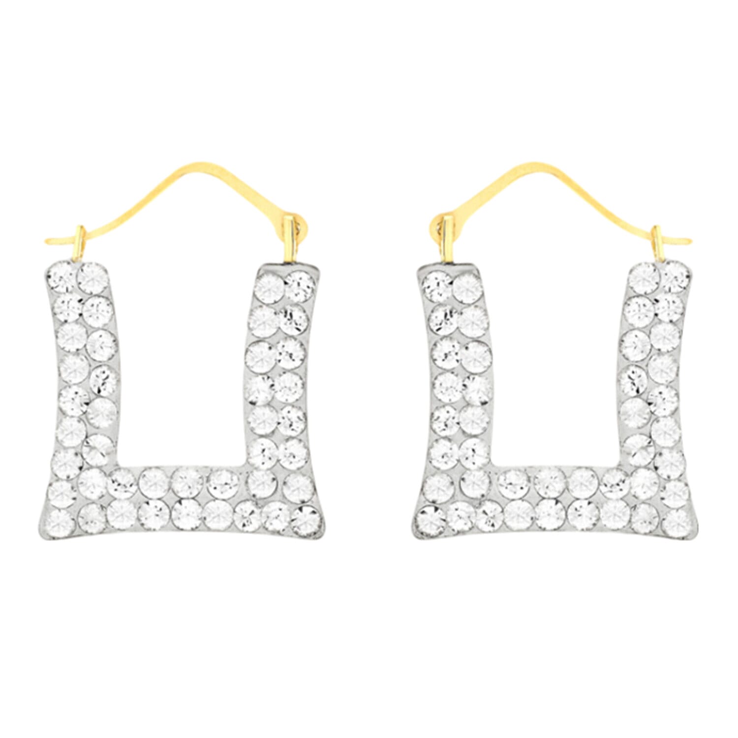 9K Yellow Gold  A   Crystal  Earring 0.84 pc,  Gold Wt. 0.5 Gms  0.840  Ct.