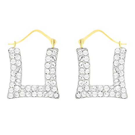 9K Yellow Gold  A   Crystal  Earring 0.84 pc,  Gold Wt. 0.5 Gms  0.840  Ct.
