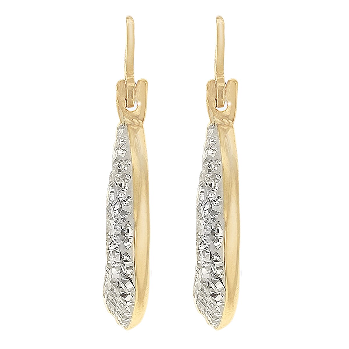 9K Yellow Gold  A   White Crystal  Earring 1.88 ct,  Gold Wt. 0.65 Gms  1.880  Ct.