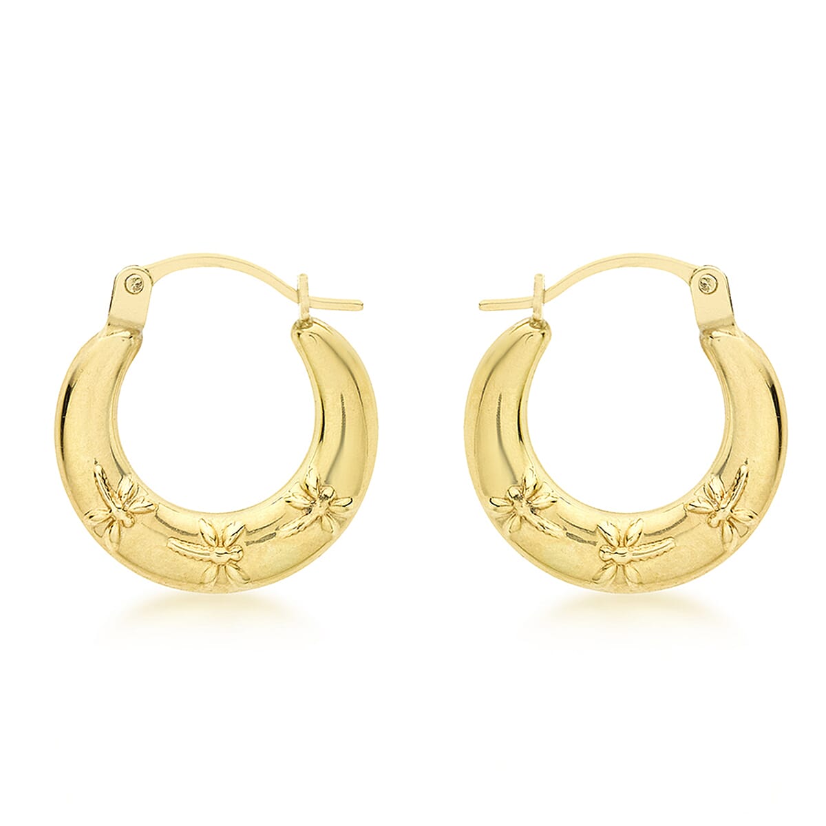 9K Yellow Gold  A   White Crystal  Earring 1.40 ct,  Gold Wt. 0.3 Gms  1.400  Ct.