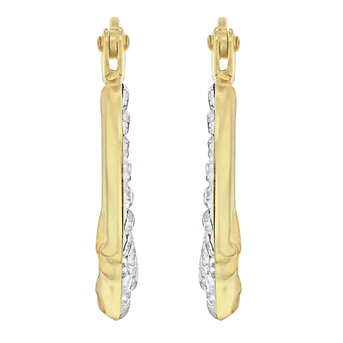 9K Yellow Gold  A   White Crystal  Earring 1.40 ct,  Gold Wt. 0.3 Gms  1.400  Ct.
