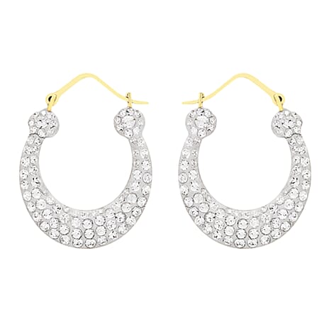 9K Yellow Gold  A   White Crystal  Earring 4.64 ct,  Gold Wt. 0.5 Gms  4.640  Ct.