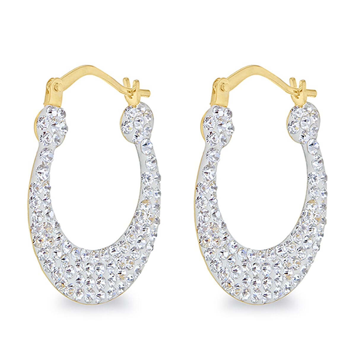 9K Yellow Gold  A   White Crystal  Earring 4.64 ct,  Gold Wt. 0.5 Gms  4.640  Ct.