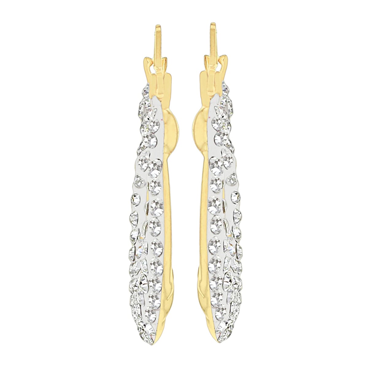 9K Yellow Gold  A   White Crystal  Earring 4.64 ct,  Gold Wt. 0.5 Gms  4.640  Ct.