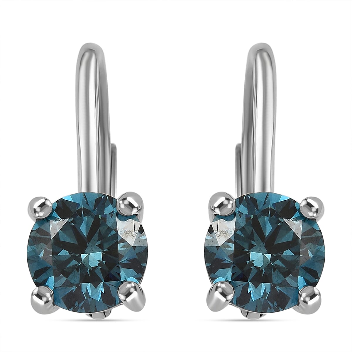 14K W Gold Lab Grown Diamond Earrings 2.00 Ct