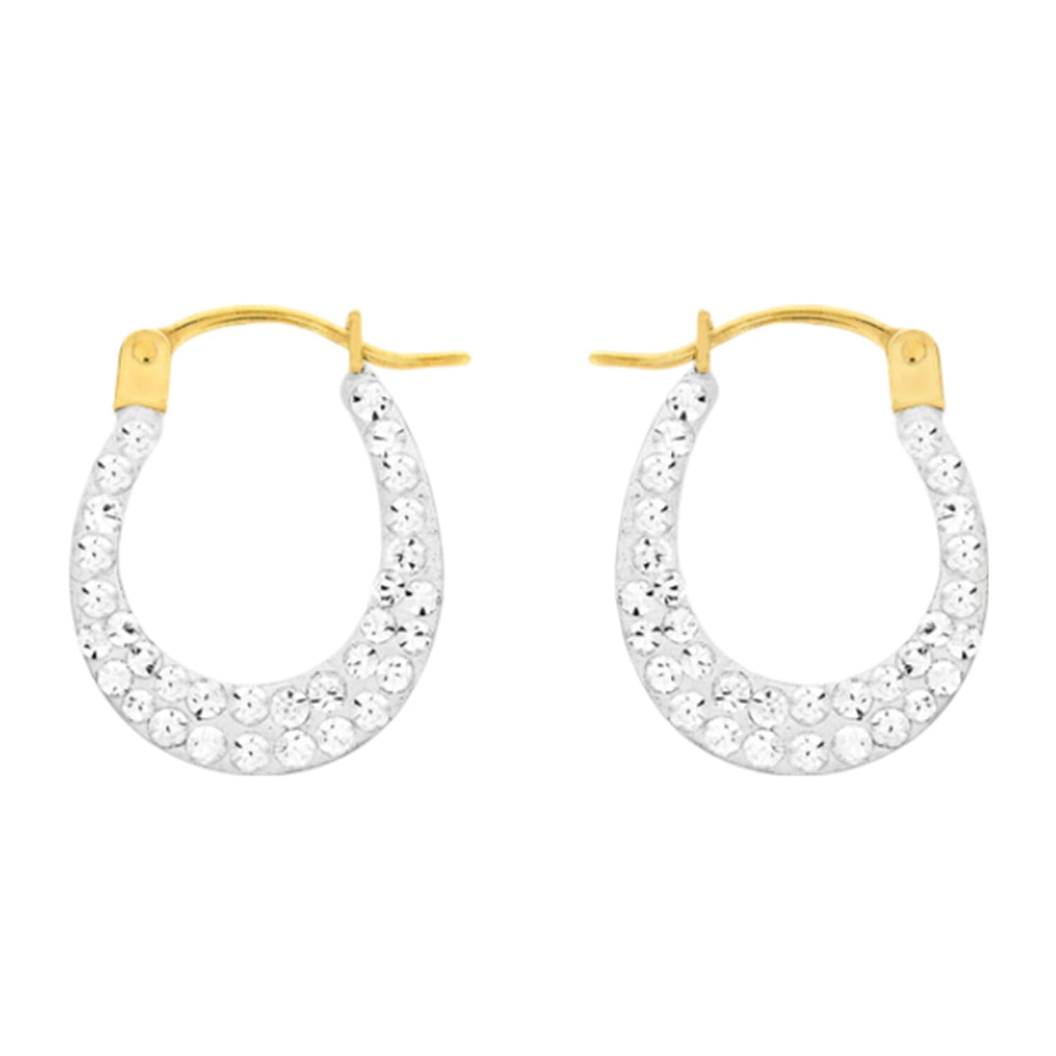 9K Yellow Gold  A   White Crystal  Earring 0.64 ct,  Gold Wt. 0.3 Gms  0.640  Ct.