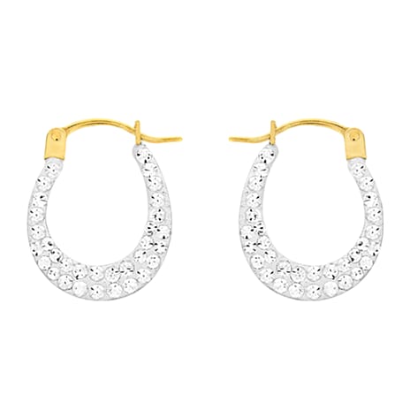 9K Yellow Gold  A   White Crystal  Earring 0.64 ct,  Gold Wt. 0.3 Gms  0.640  Ct.