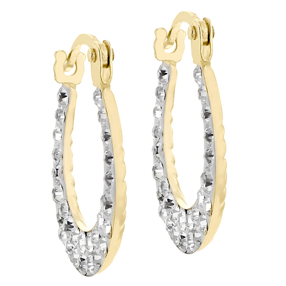9K Yellow Gold  A   White Crystal  Earring 0.64 ct,  Gold Wt. 0.3 Gms  0.640  Ct.
