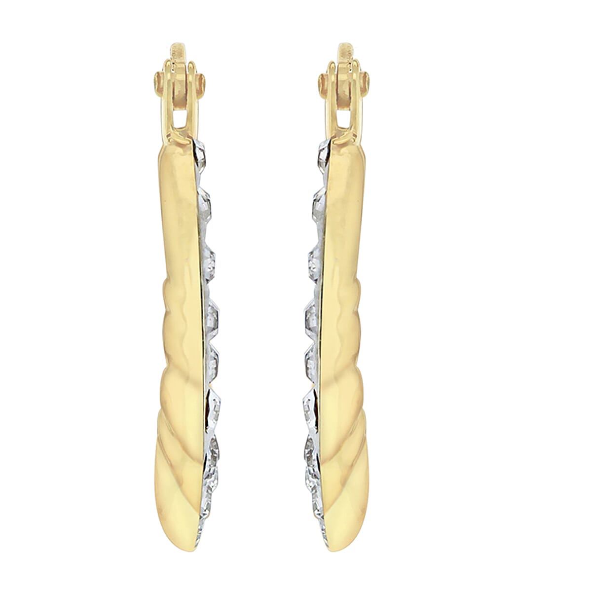 9K Yellow Gold  A   White Crystal  Earring 0.64 ct,  Gold Wt. 0.3 Gms  0.640  Ct.