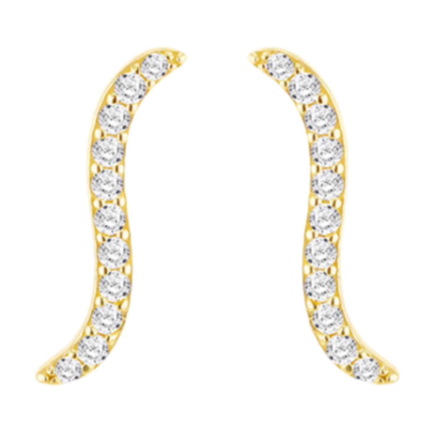 9K Yellow Gold  A   White Cubic Zirconia  Earring 0.22 pc,  Gold Wt. 1.1 Gms  0.220  Ct.