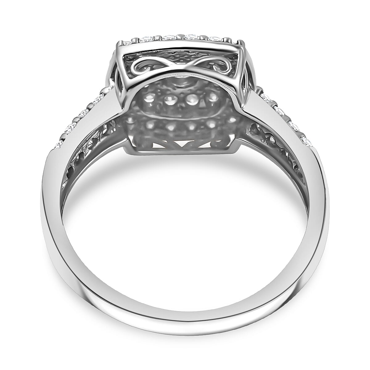 LA Closeout- 9K White Gold Lab Grown (SI-I1-GH) Diamond Ring 0.75 Ct. Size N (Re Size L to O)