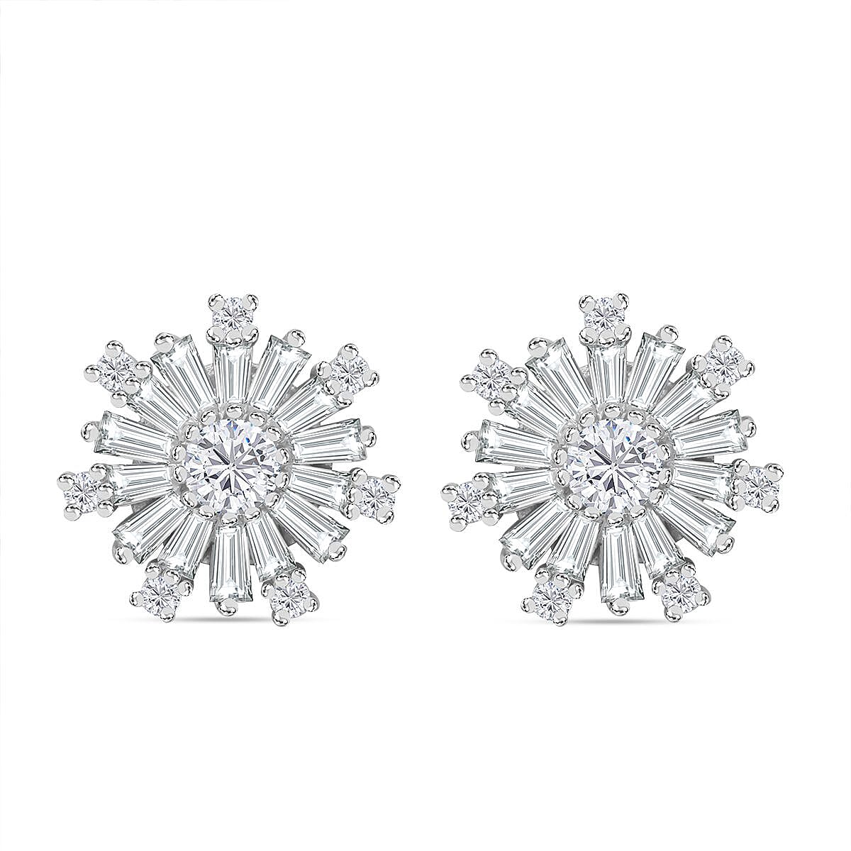 Lustro Stella - Cubic Zirconia  Earring in rhodium Sterling Silver