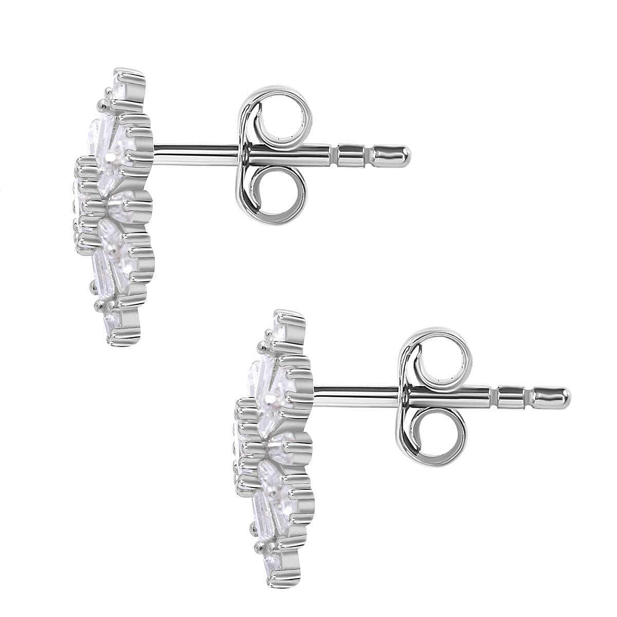 Lustro Stella - Cubic Zirconia  Earring in rhodium Sterling Silver