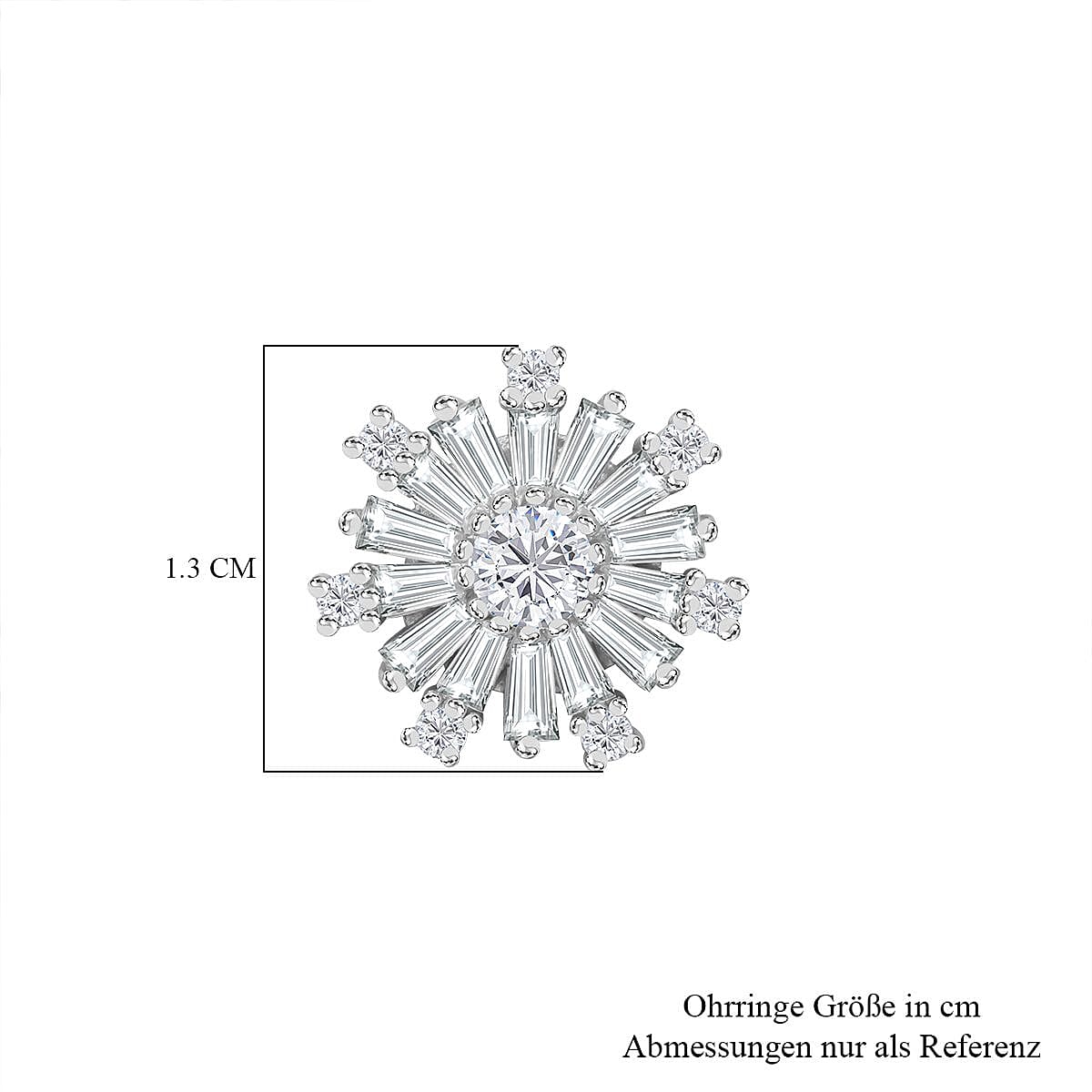 Lustro Stella - Cubic Zirconia  Earring in rhodium Sterling Silver