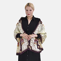 La Marey Mulberry Silk Flower Scarf