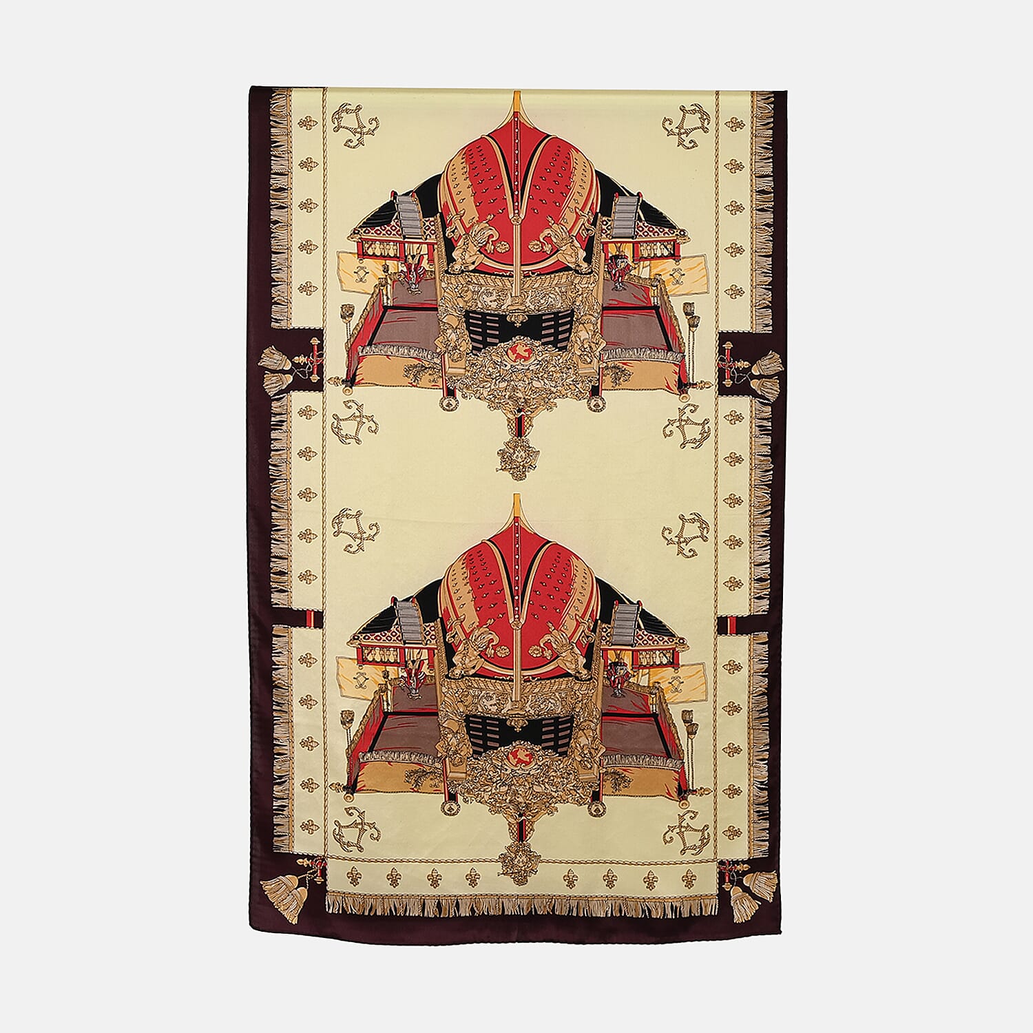 La Marey 100% Mulberry Silk Abstract Print Scarf (Size 175x55cm) - White & Pink