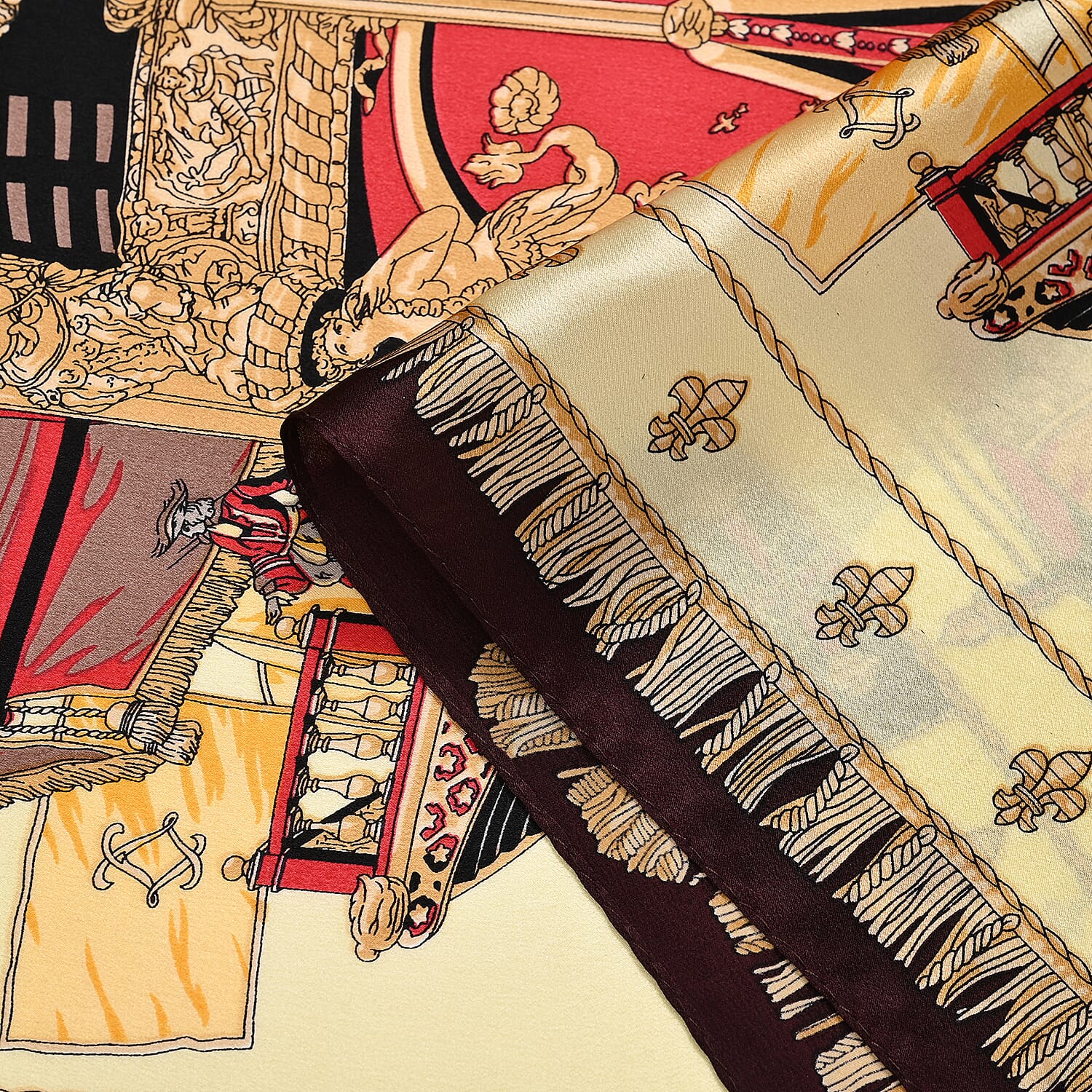 La Marey 100% Mulberry Silk Abstract Print Scarf (Size 175x55cm) - White & Pink