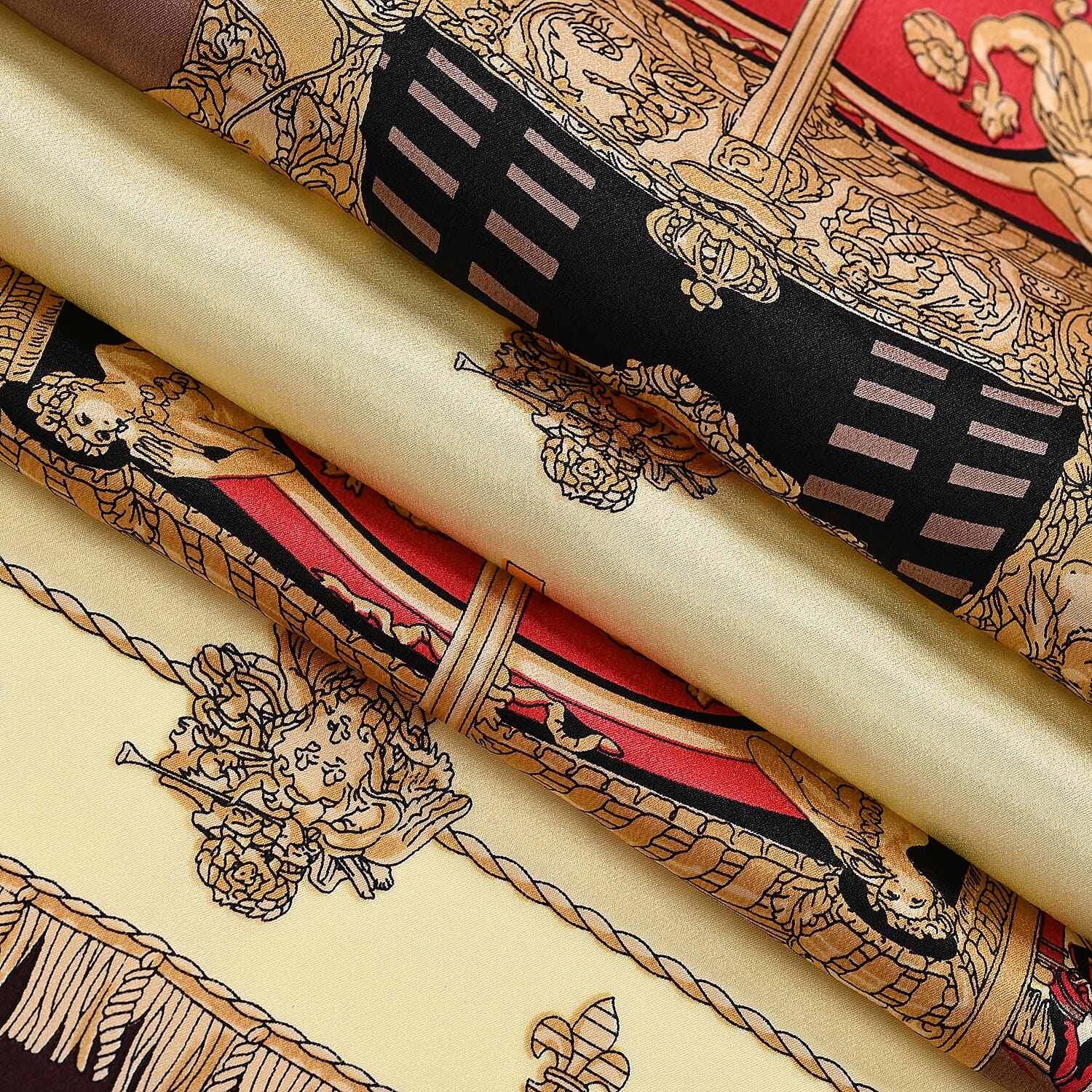 La Marey 100% Mulberry Silk Abstract Print Scarf (Size 175x55cm) - White & Pink