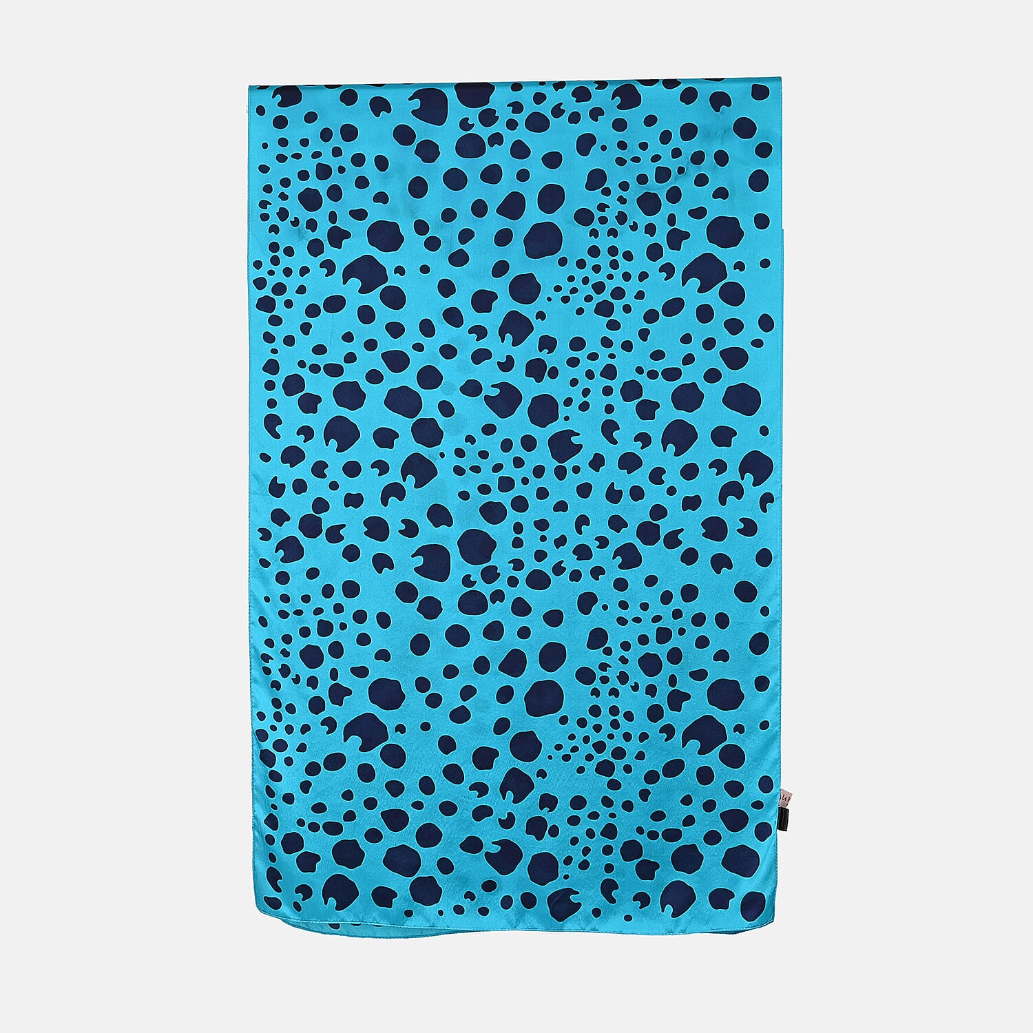 La Marey Mulberry Silk Spotted Scarf (Size 175x1 cm) - Green & Black