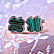 Designer Inspired Malachite Clover Earrings in Rhodium Overlay Sterling Silver