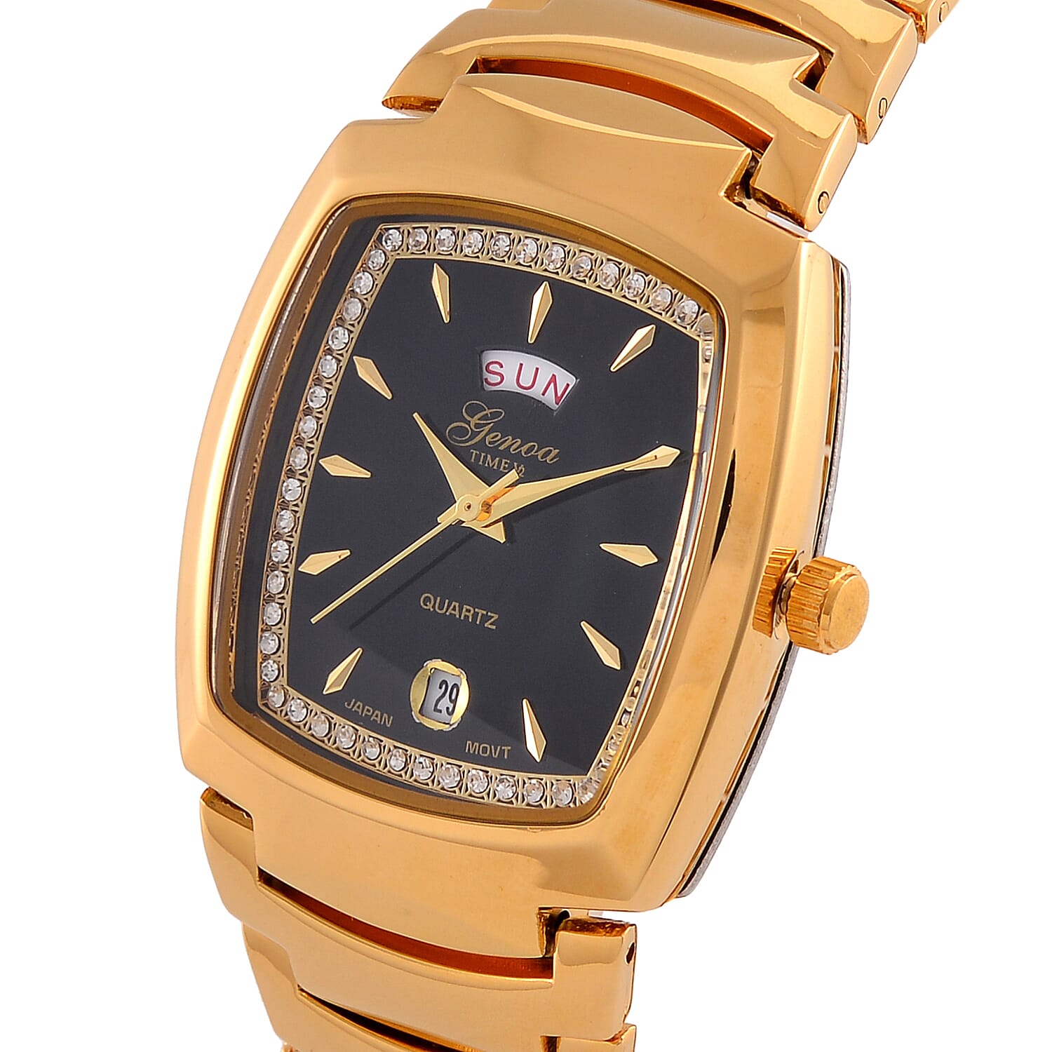 Designer Inspired Closeout Deal  - GENOA Japanese Movement Watch in Stainless Steel - Gold