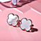 Designer Inspired Mother of Pearl Clover Earrings in Rhodium Overlay Sterling Silver