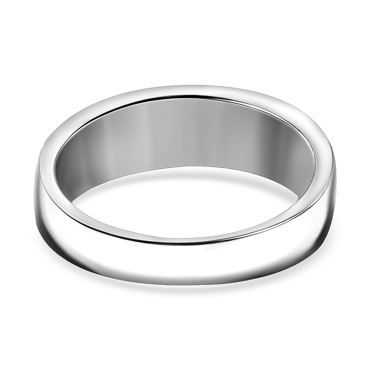 Lab Created Blue Opal Band Ring in Rhodium Overlay Sterling Silver