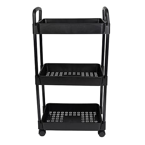Cookware - 3 Tier Storage Cart Rack Trolley - Black