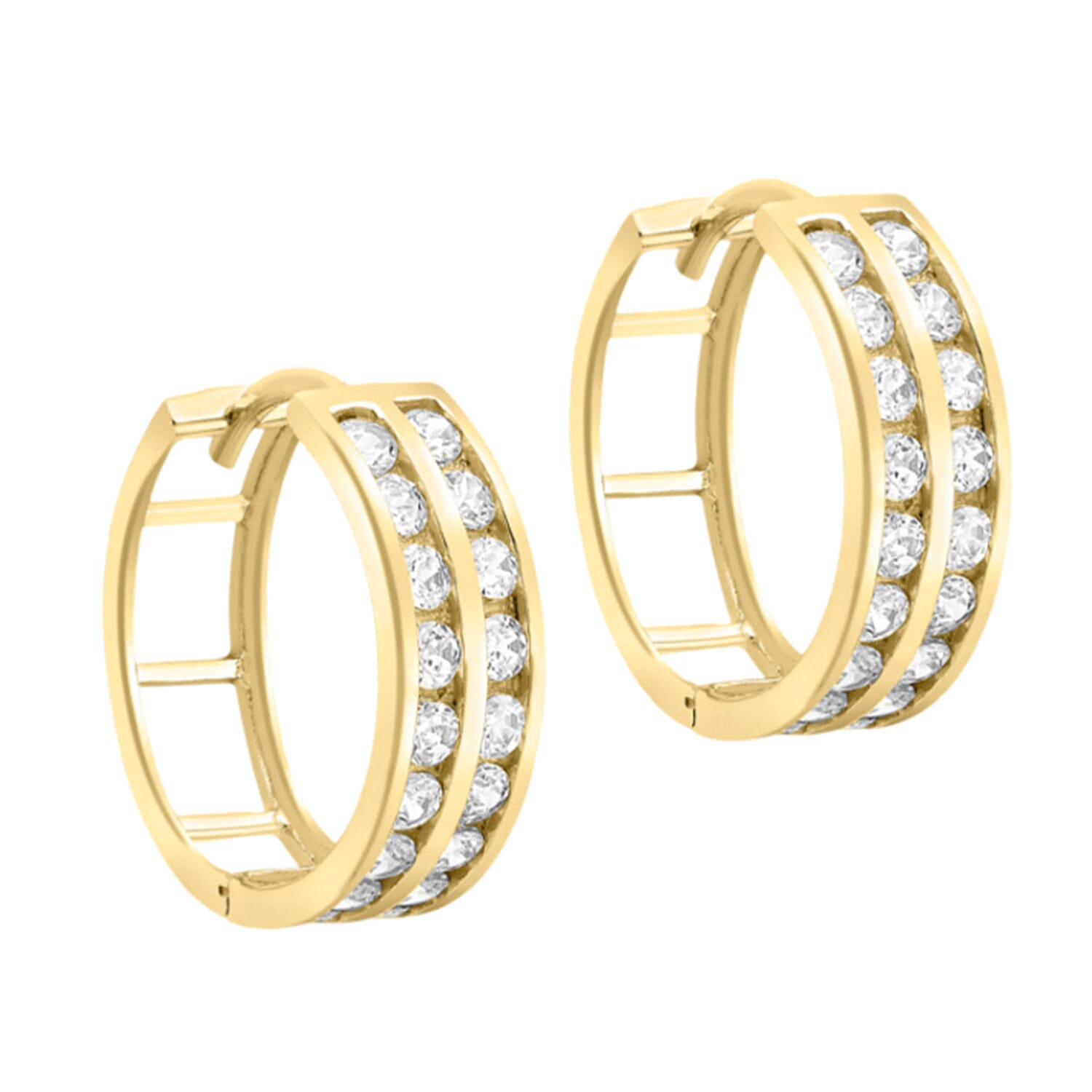 9K Yellow Gold  A   White Cubic Zirconia  Earring 2.24 pc,  Gold Wt. 2.2 Gms  2.240  Ct.