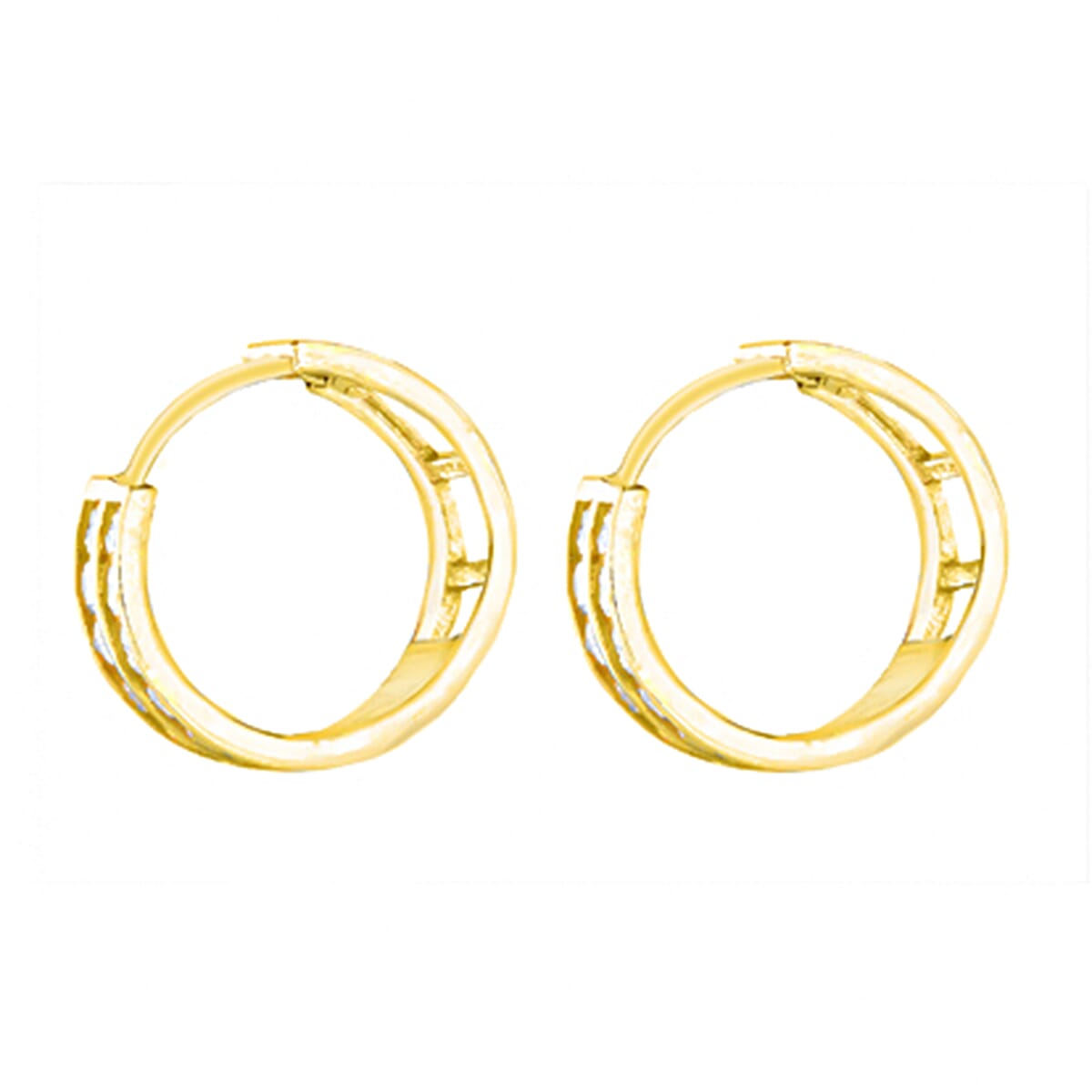 9K Yellow Gold  A   White Cubic Zirconia  Earring 2.24 pc,  Gold Wt. 2.2 Gms  2.240  Ct.