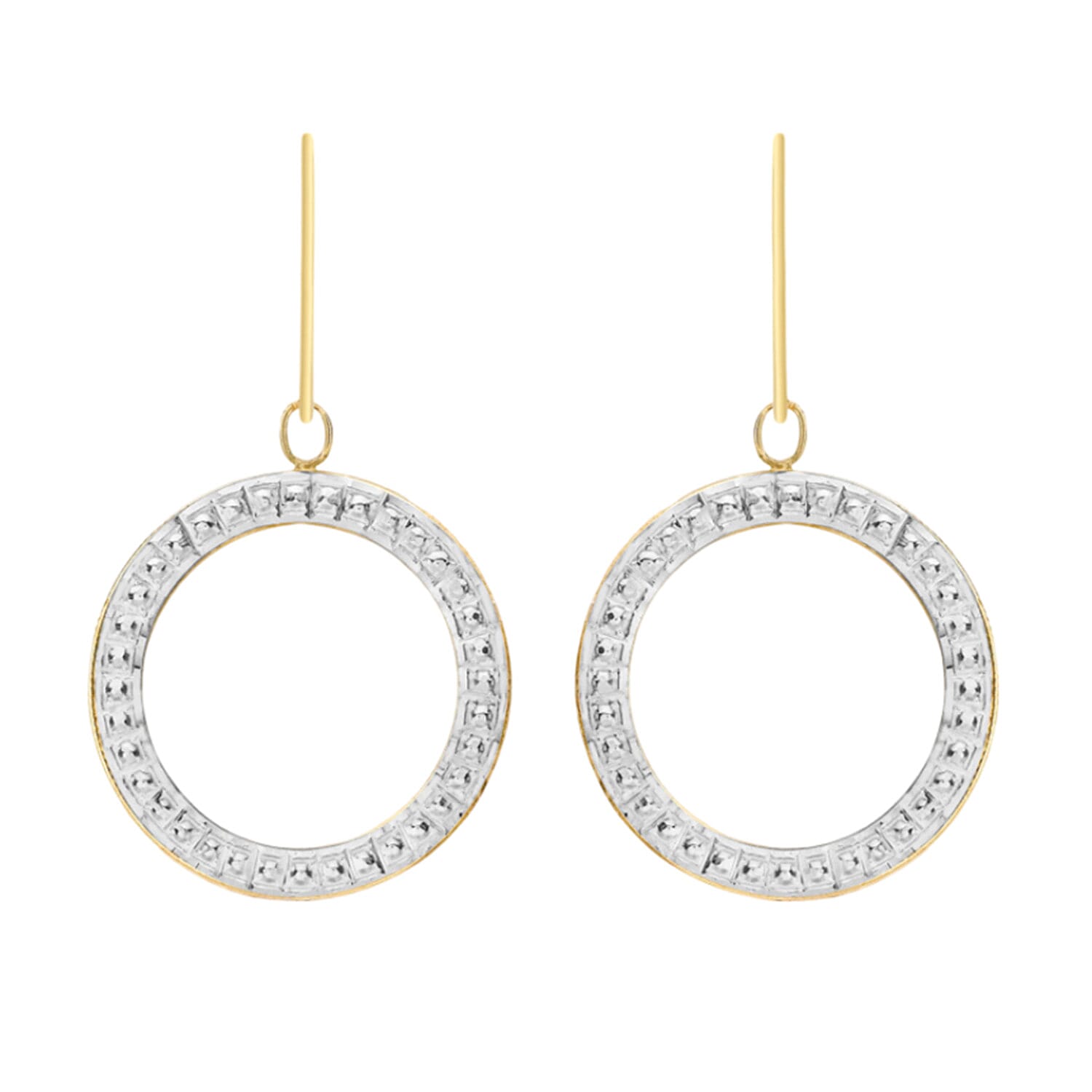 9K Yellow Gold  A   White Cubic Zirconia  Earring 0.72 pc,  Gold Wt. 0.75 Gms  0.720  Ct.