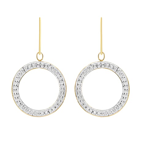 9K Yellow Gold  A   White Cubic Zirconia  Earring 0.72 pc,  Gold Wt. 0.75 Gms  0.720  Ct.