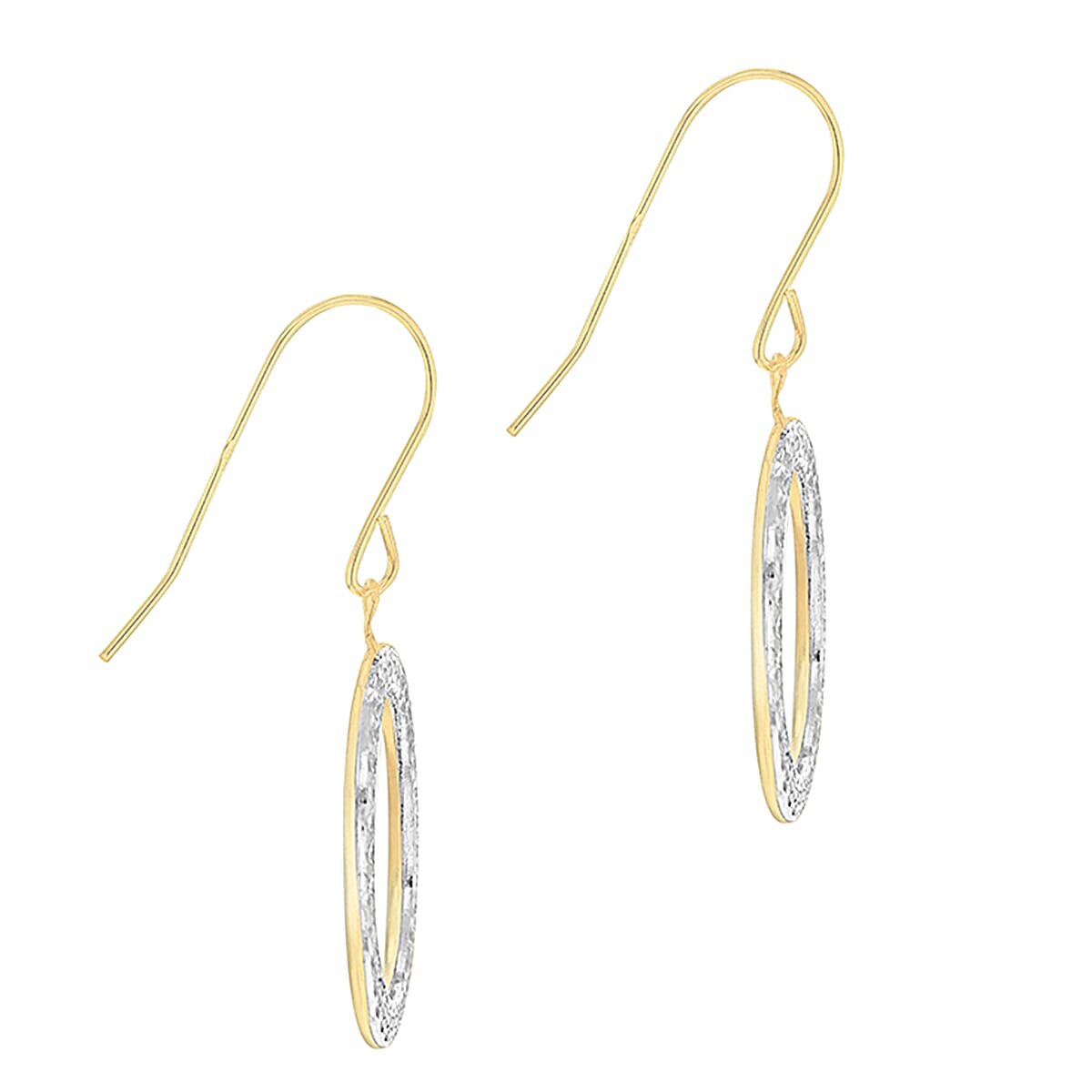 9K Yellow Gold  A   White Cubic Zirconia  Earring 0.72 pc,  Gold Wt. 0.75 Gms  0.720  Ct.