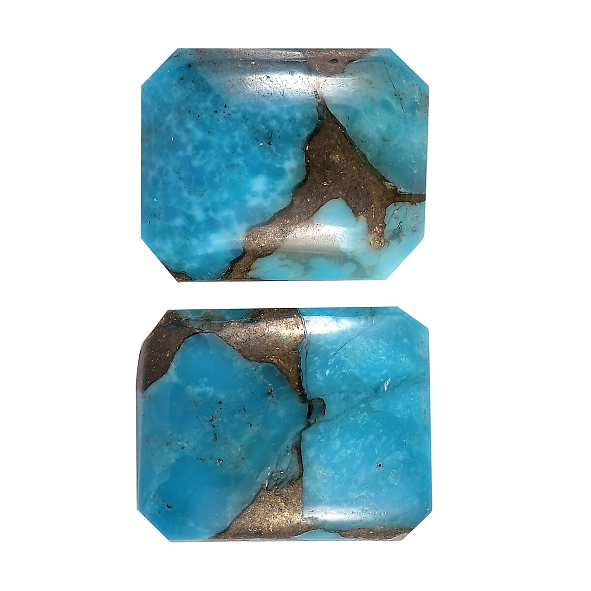 Blue Turquoise Octagon 10x8 mm