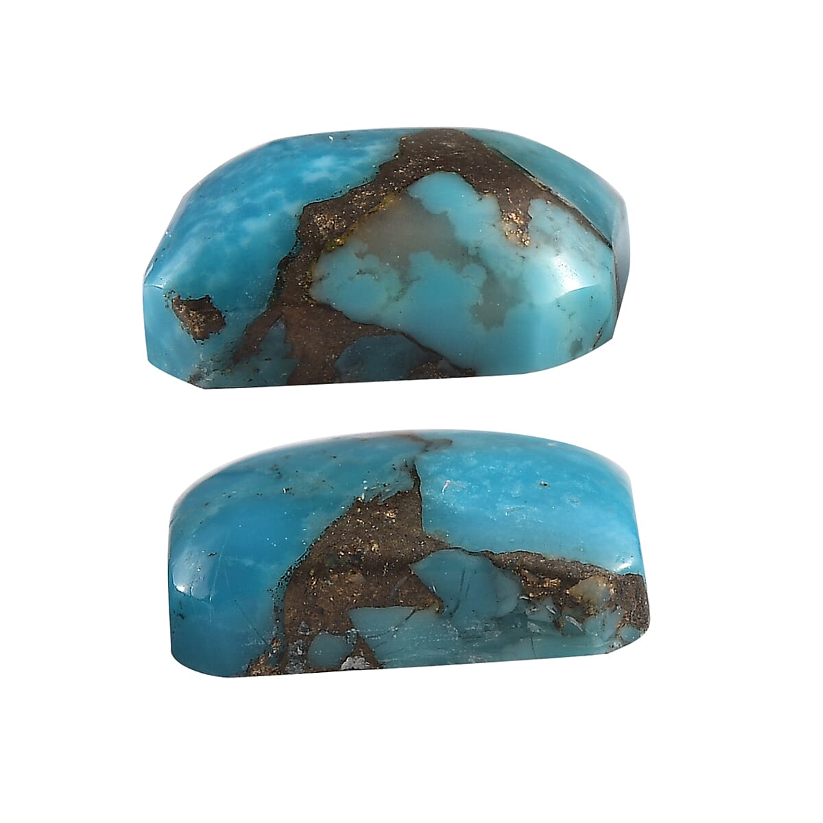 Blue Turquoise Octagon 10x8 mm