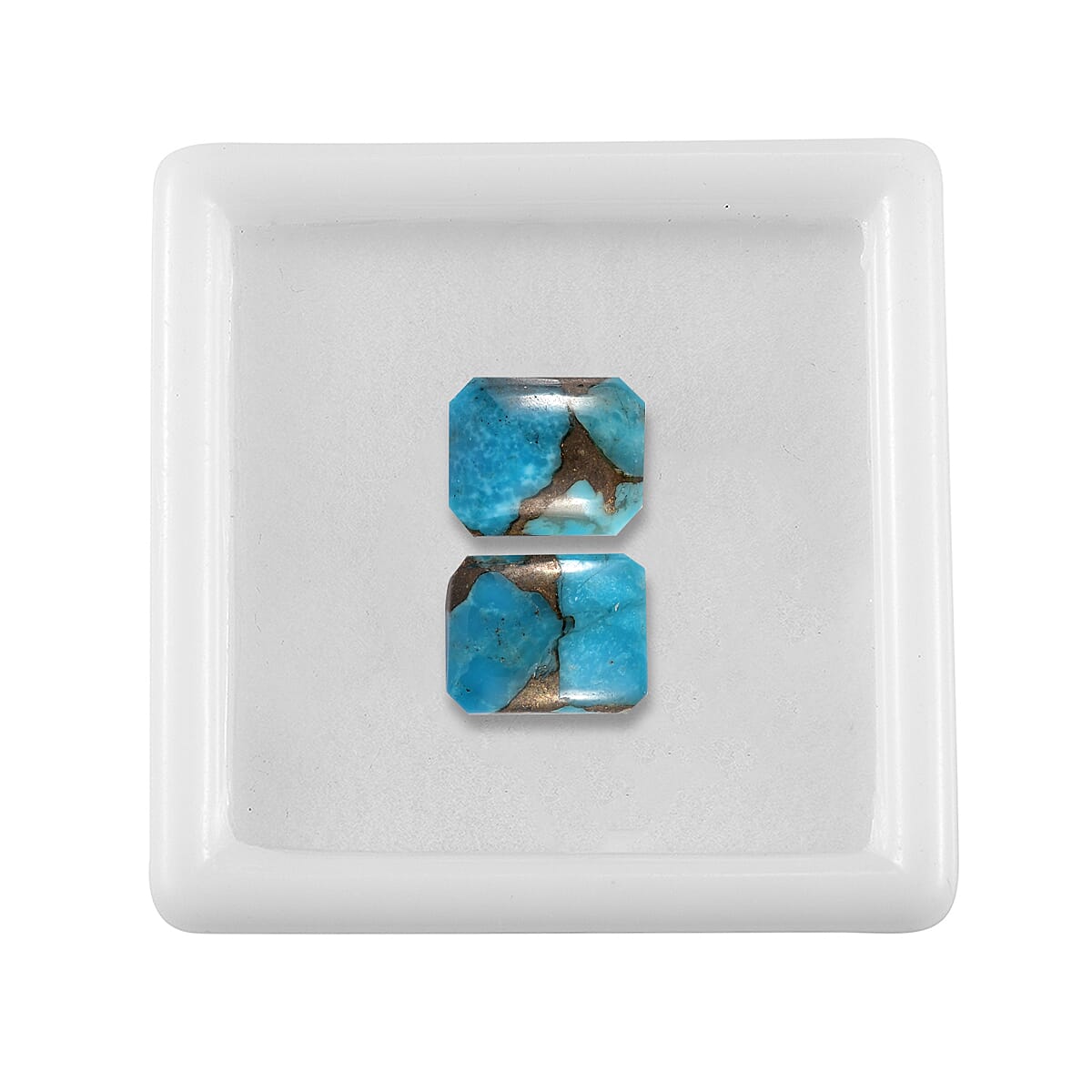Blue Turquoise Octagon 10x8 mm