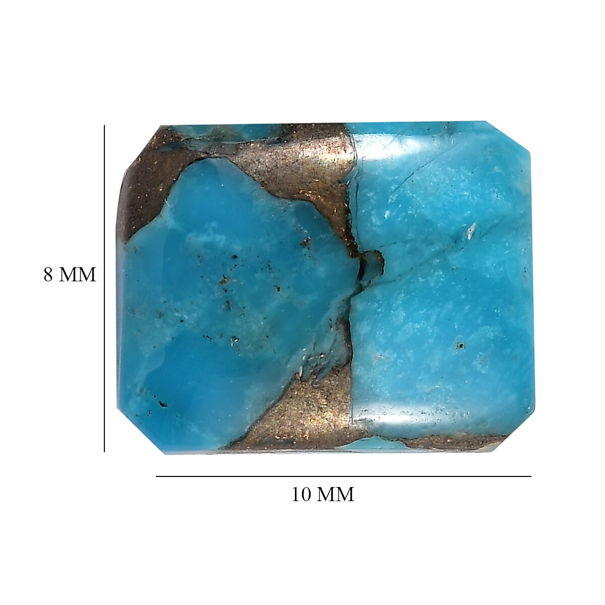 Blue Turquoise Octagon 10x8 mm