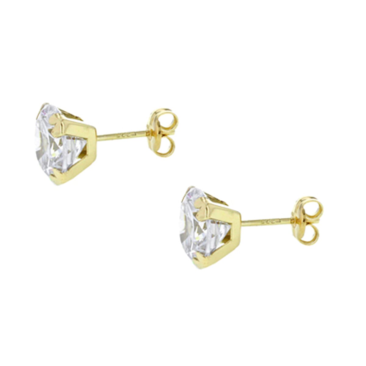 9K Yellow Gold  A   White Cubic Zirconia  Earring 6.92 pc,  Gold Wt. 0.54 Gms  6.920  Ct.