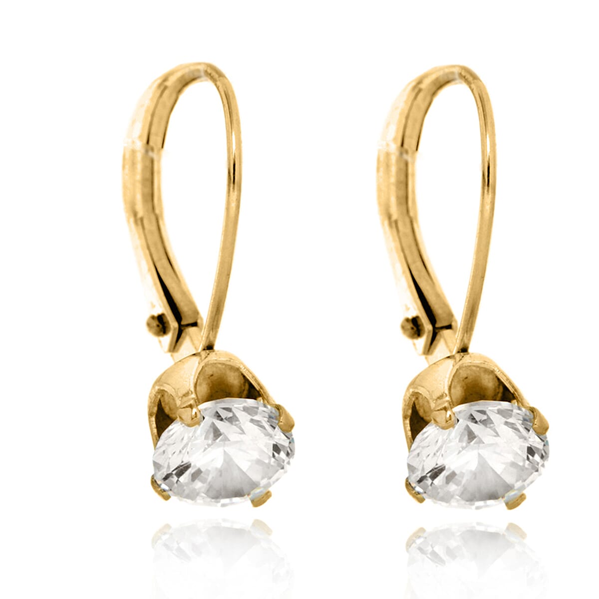 9K Yellow Gold  A   White Cubic Zirconia  Earring 2.86 pc,  Gold Wt. 1.4 Gms  2.860  Ct.