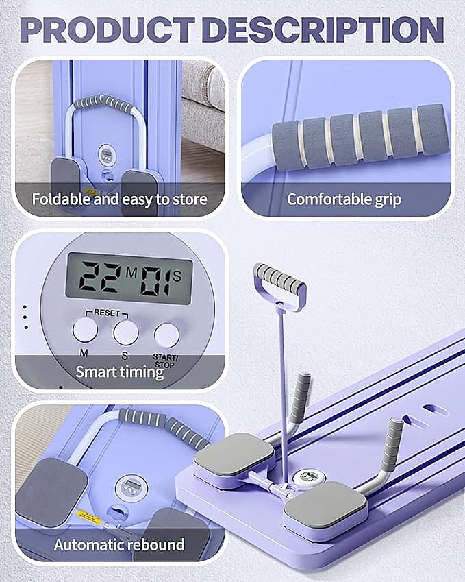 Soulsmart 8 in 1 Multifunctional Pilates Exercise Board (Size 1060x410x70mm) - Lilac