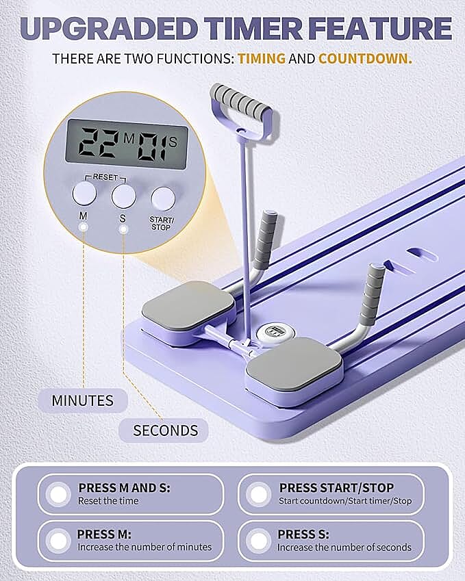 Soulsmart 8 in 1 Multifunctional Pilates Exercise Board (Size 1060x410x70mm) - Lilac