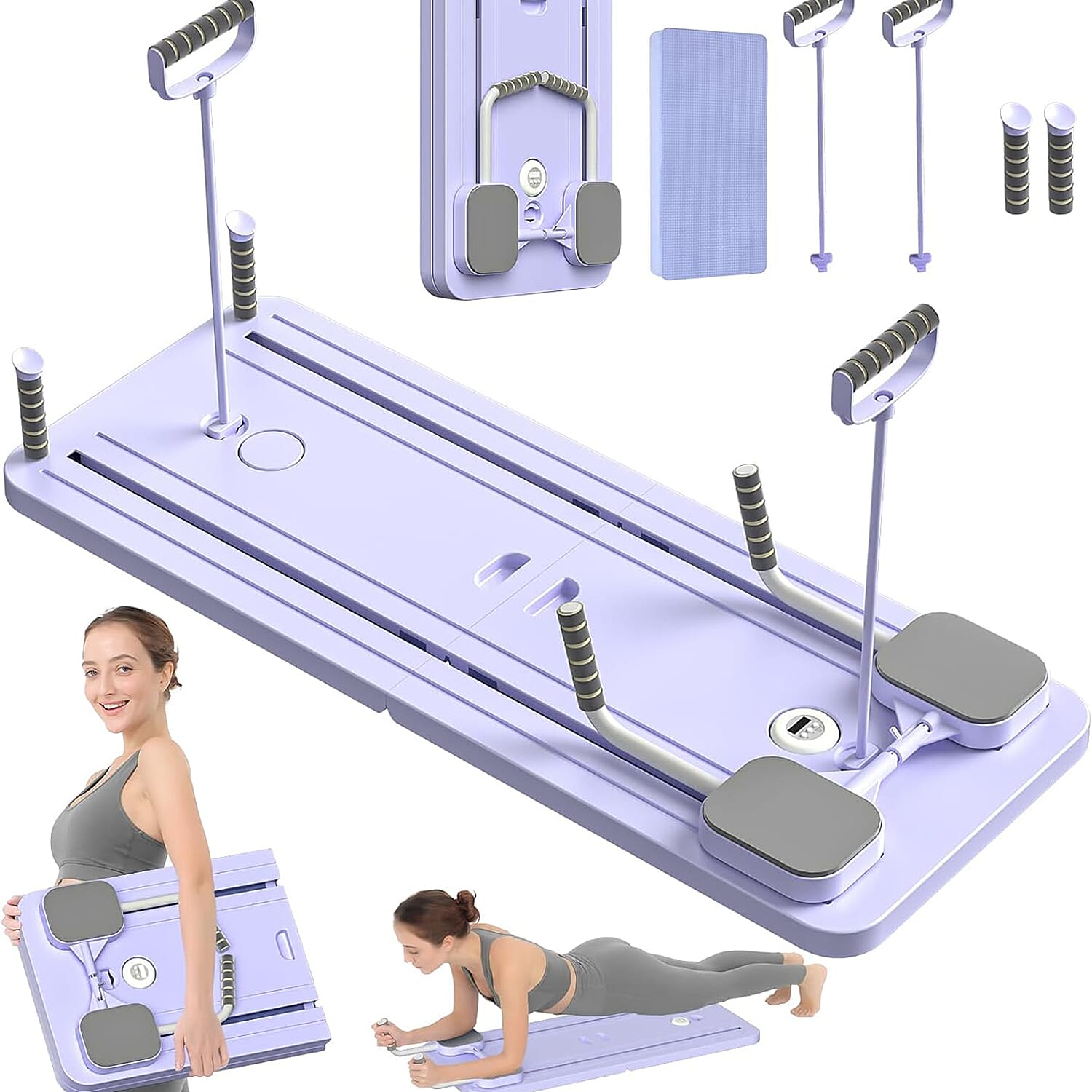 Soulsmart 8 in 1 Multifunctional Pilates Exercise Board (Size 1060x410x70mm) - Lilac