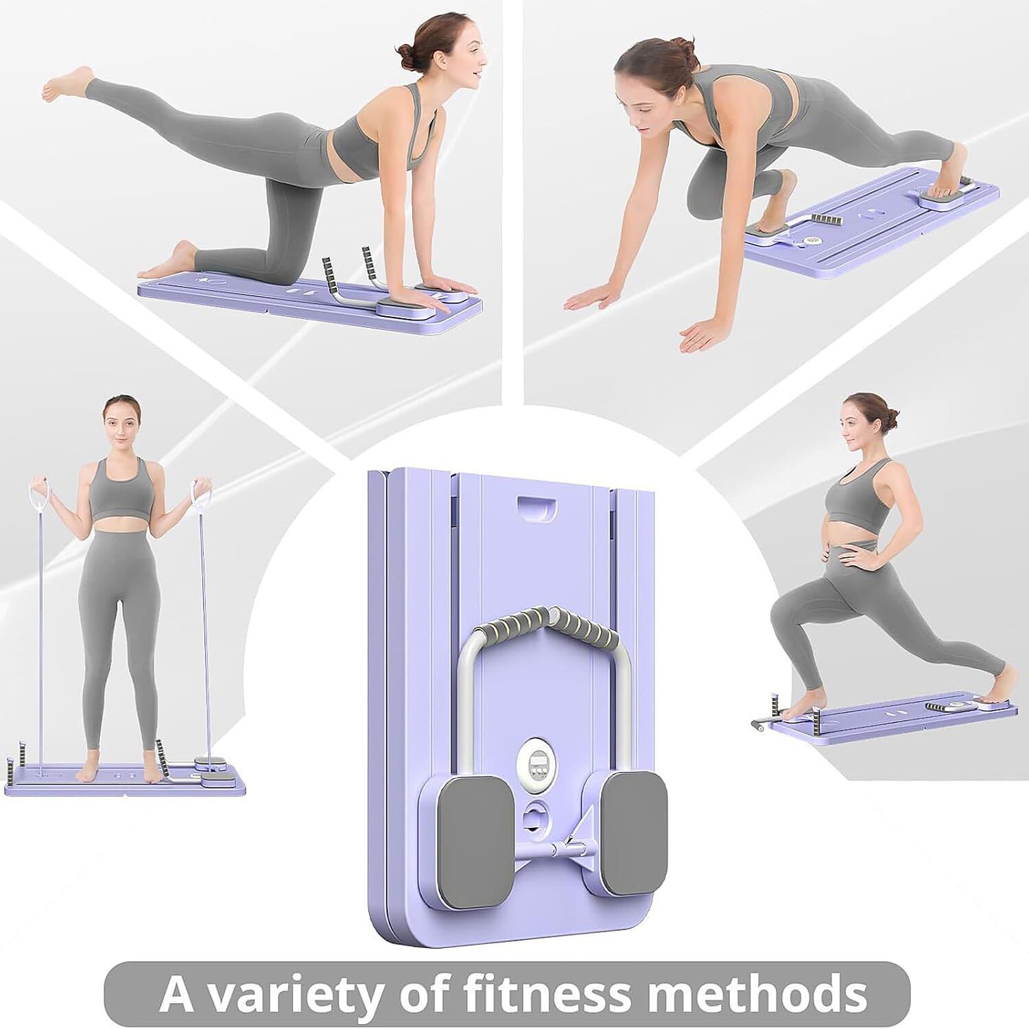 Soulsmart 8 in 1 Multifunctional Pilates Exercise Board (Size 1060x410x70mm) - Lilac